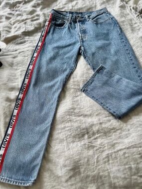 Levi’s 501 Vintage Side Logo Stripe Jeans Rare Y2K